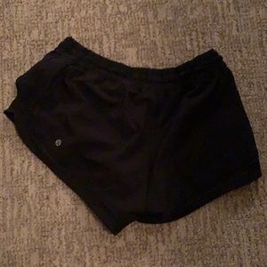 Black Lululemon running shorts with mesh size 8